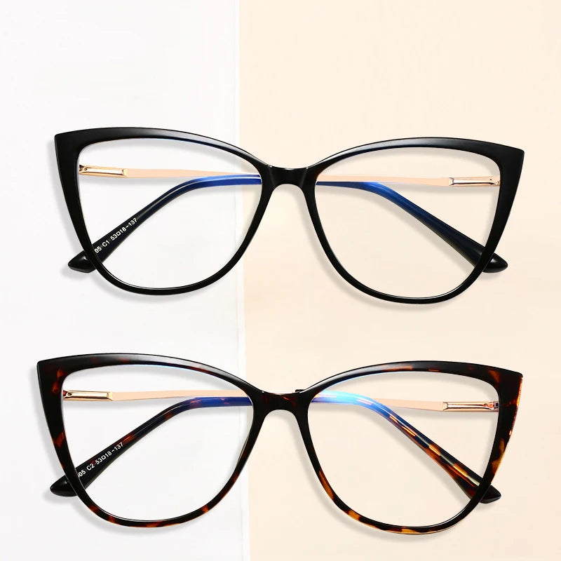 Hot Selling Fashion Optical Eye Glasses Frames Women Retro TR90 Anti Blue Light Cateye Eyeglasses