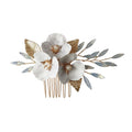 Handmade Flower and Leaf Hair Comb Headpiece Elegant Bridal Hair Accessories Jewelry for Women's Weddings