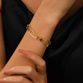 2023 Ins Design Stainless Steel Double Layers Rhinestones U Shape Chain Women Bracelets