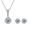Best Selling S925 Sterling Silver Moissanite Necklace GRA Certified Stud Earrings Gold Jewelry Bracelet Set on Sale