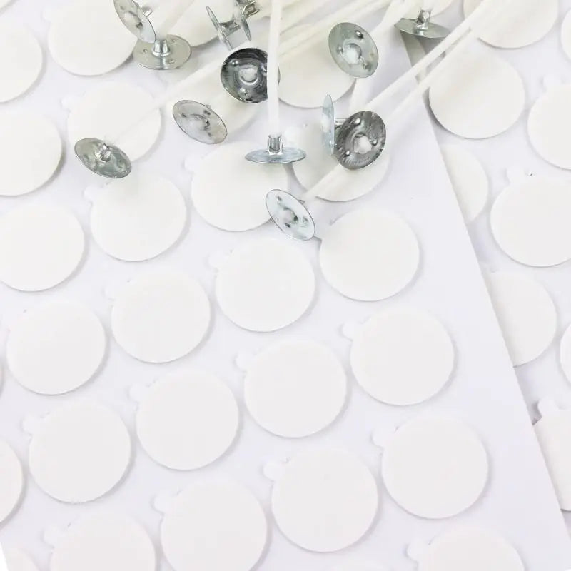 Candle Wick Stickers Heat Resistance Double-Sided Stickers with The Little Tail Stickers for Candle Making