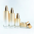 Stock Gradient Gold 50g Skincare Cream Jar 100ml Glass Cosmetic Packaging Bottle Set Empty Skincare Cream Container