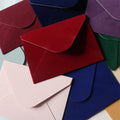 Luxury Various Colors Gold Foil Logo Velvet Envelope for 5*7 Wedding Invitation Cards Packing