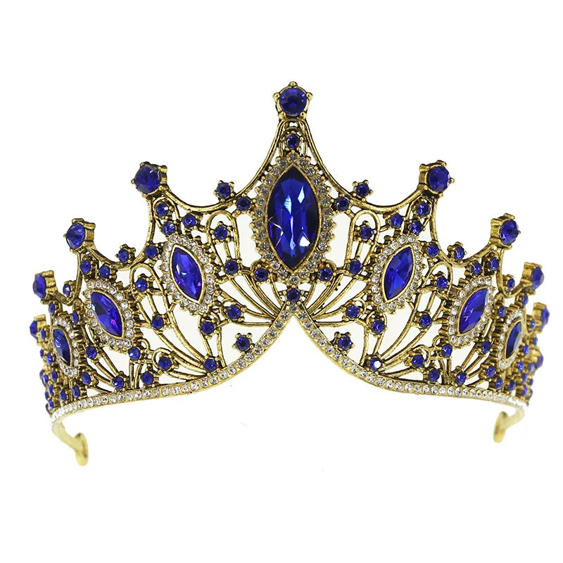 Luxury Bridal Rhinestone Horse Eye Tiara Wedding Alloy Crystal Princess Crowns Colorful Baroque Pageant Crowns Wholesale
