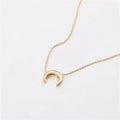 Fenny Wholesale 18K PVD Plated Non Tarnish Simple Trendy Crescent Pendant Stainless Steel Choke Chain Necklace for Women