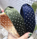 Fashion Girls Headband Handmade Rhinestone pink Headband Ladies Middle Knot Turban Hair Accessories