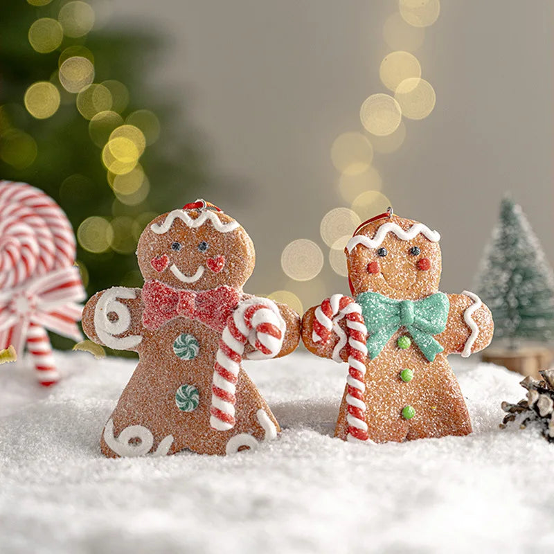 Wholesale Christmas Tree Hanging Ornaments Resin Christmas Gingerbread Man Pendant