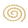Hot 18K Gold PVD Vacuum Plated Stainless Steel Hip Hop Punk Bracelet Necklace Set 5mm 6mm Link Factory Wholesale Price for Gift