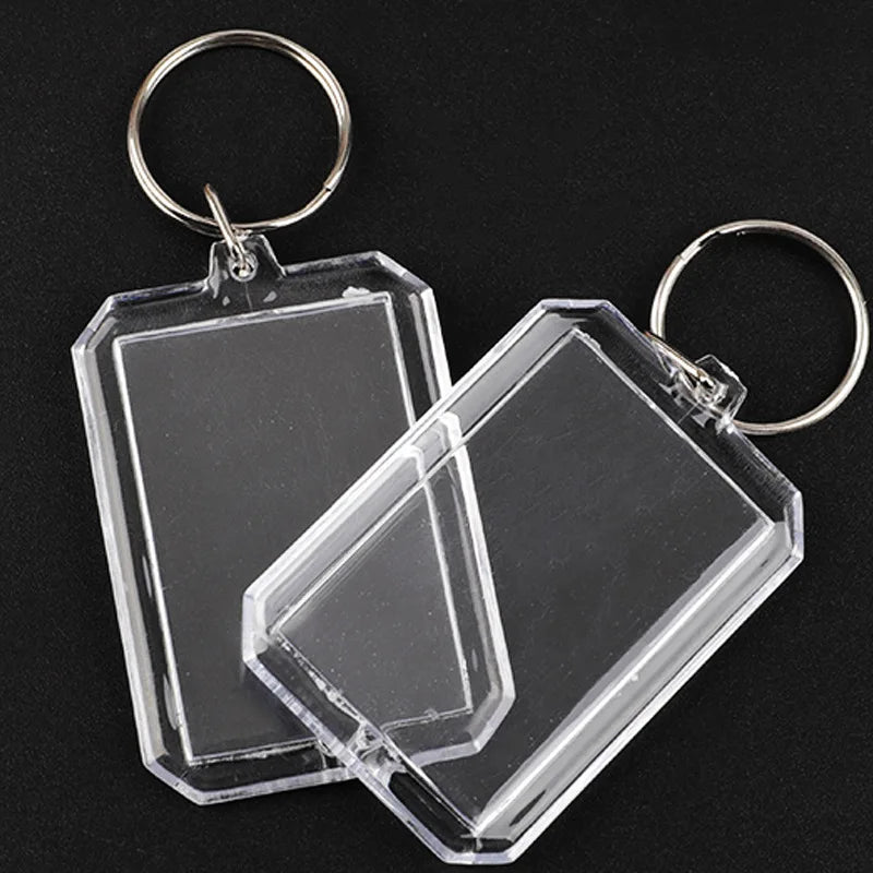 DIY Gift Insert Clear Picture Transparent Custom Shape Logo Sublimation Frame Photo Acrylic Keychain