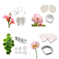 AK Sugarpaste Flower Leaf Silicone Veiner Stainless Steel Fondant Cutters Set for Decorating Cakes Flower Making Tools