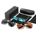 Factory Italian Designer Brand Metal Black TAC Polarized Sun Glasses Custom logo Printed Lenses Sunglasses for Men