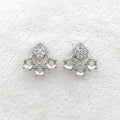 Sterling Silver 3*3mm Semi Mount Stud Earrings Empty Support Blank Claws Setting S925 Base Without Center Stone for DIY Inlay