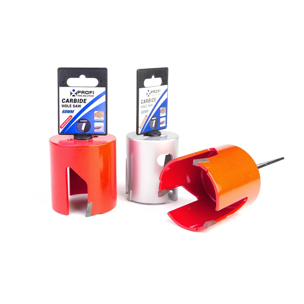 Heavy Duty Tungsten Carbide Tipped TCT Hole Saw Kit Set 19mm to 152mm Big Teeth for Pipe and Plaster Applications