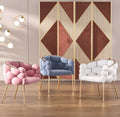 New Design Beige Velvet Tufted Chair for Coffee Shop Minimalist Restaurant Manicure Makeup Dinning Accent Chair