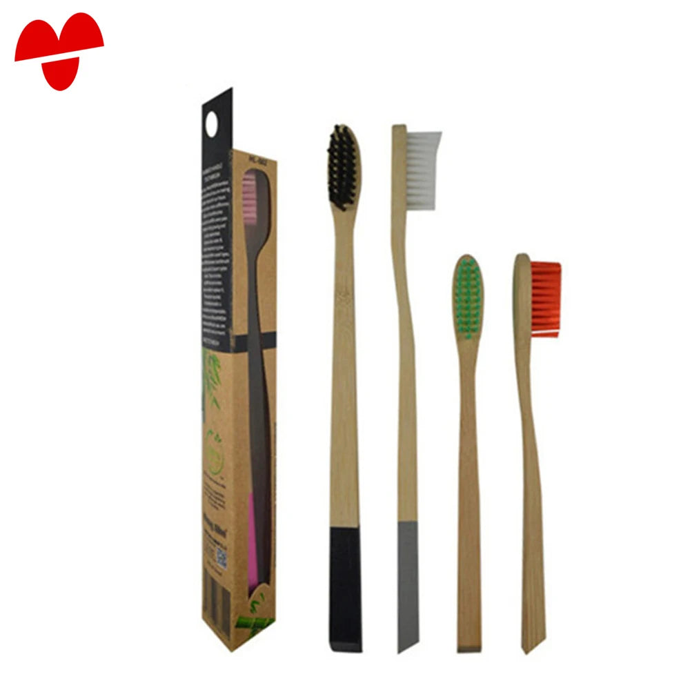 Adult/Kid Environmental Bamboo Charcoal Toothbrush for Oral Care Teeth Cleaning Eco Friendly Wooden Soft Bristle With Box