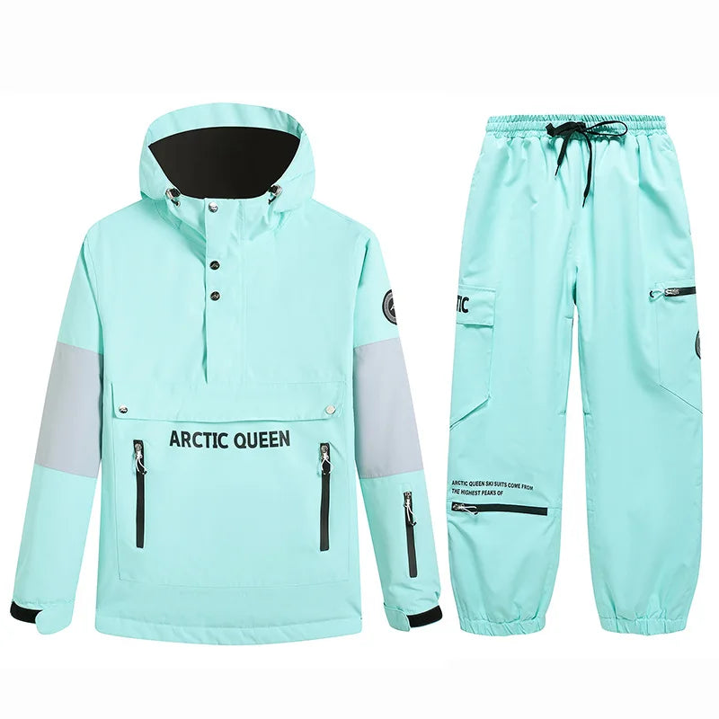 Customized Unisex Ski Suit Set Windproof and Waterproof Outdoor Sports Hoodie and Pants Winter Warm Clothing for Adults