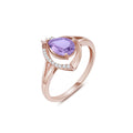 YBO New Trend 925 Sterling Silver Eye-Shaped Rings Natural Amethyst Citrine Peridot Garnet for Women's Wedding Party Jewelry