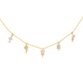 New Sweet Women Jewelry Cute Ice Cream Collarbone Chain Bracelet 18k Gold Brass Metal Zircon Lollipop Chokers Necklace for Girls