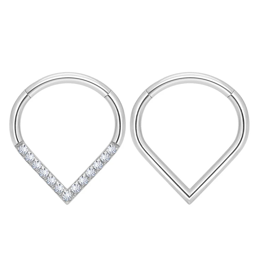 G23 Titanium ASTM-F136 Piercing Nose Ring Zircon Tragus Ear Earlobe Cartilage Helix Nose Earring Piercing Body Jewelry