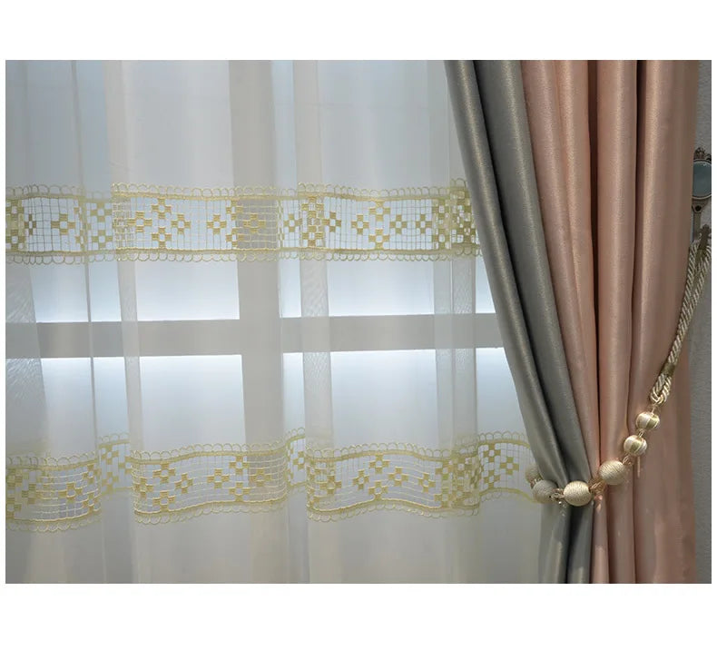 High Precision Black Curtain Shade Cloth Heat Insulation Curtain Nordic Style Solid Color Curtain