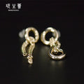 Wholesale Woman Claw Setting Hoop Charm Earrings