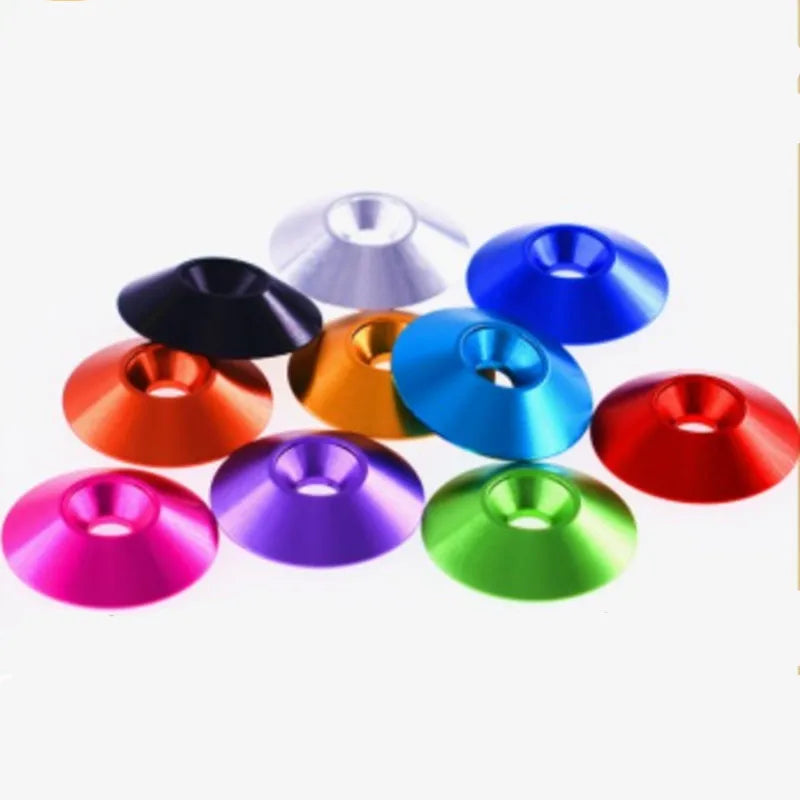 50pcs/bag M3 M4 M5 M6 M8 Black Aluminum Colourful Countersunk Umbrella Flat Head Screw Concave Conical Decorative Groove Washer