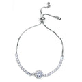 Delicate Round Crystal Cubic Zircon Bracelet for Women High Quality White Gold Adjustable Pull-Tie Cute Style for Gift