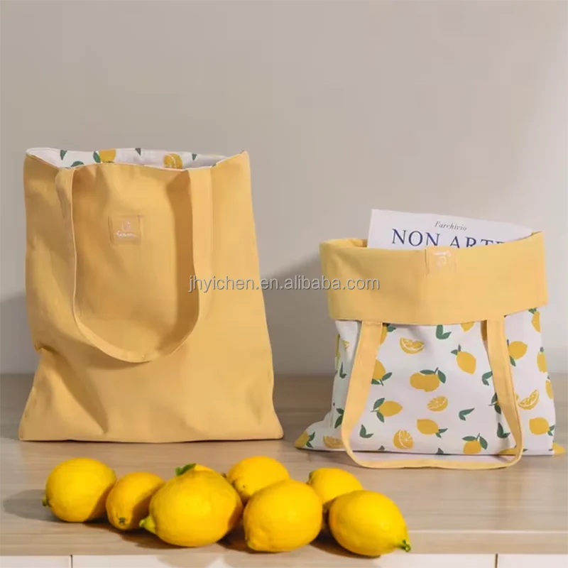 Custom Logo Eco-Friendly Canvas Shopping Tote Bag for Daily Use Reusable Cotton Tote Bag with Printing Pattern