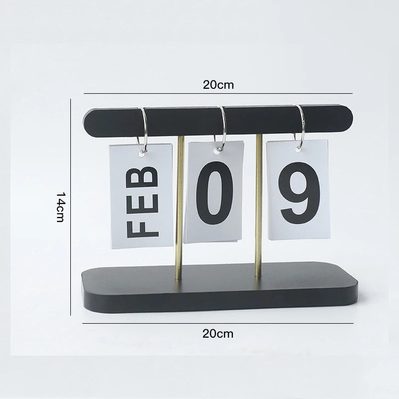 Wooden DIY Page Turning Calendar Small Paper Desk Calendar Wooden Calendar Home Decoration Countdown Table Bedroom Decoration