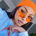 New Diamond Glasses Party Rave Metal Bling Promotional Women Rimless square Lens Custom Shades with Diamond Sunglasses