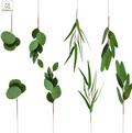Hot Sale Artificial Round Real Touch Eucalyptus Branch Leaves Bouquet Greenery Plant for Wedding Party Table Decoration