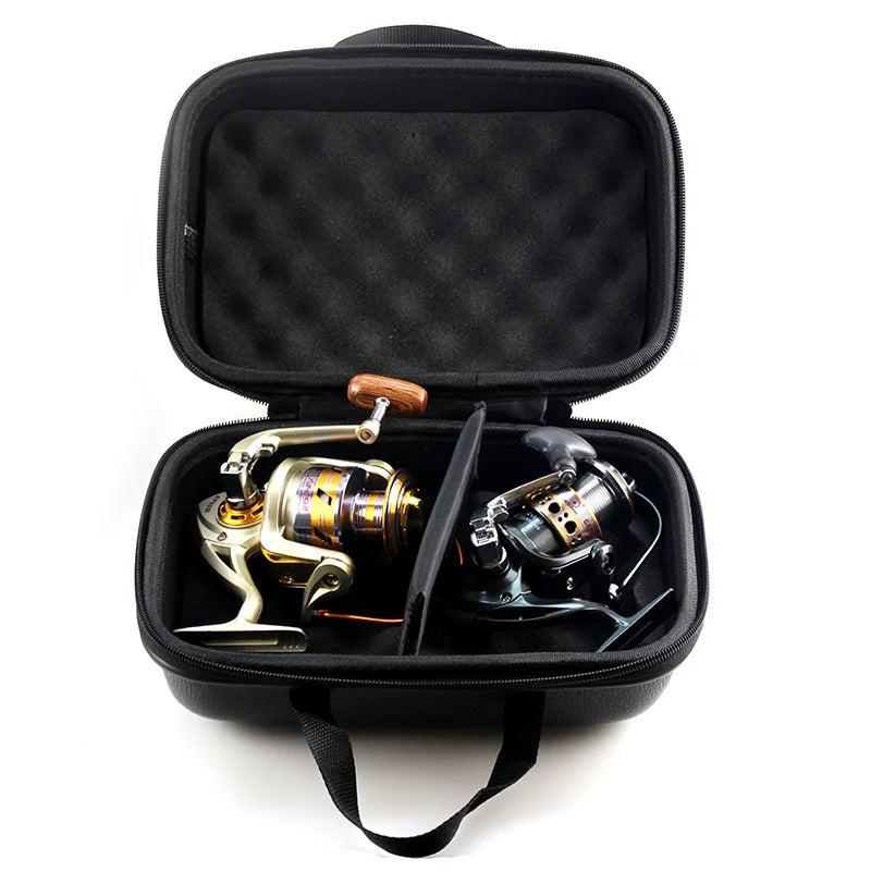 Portable EVA Fishing Reel Bag Shockproof Waterproof Reel Protective Case Tackle Storage Cases for 1-2 Fishing Reels