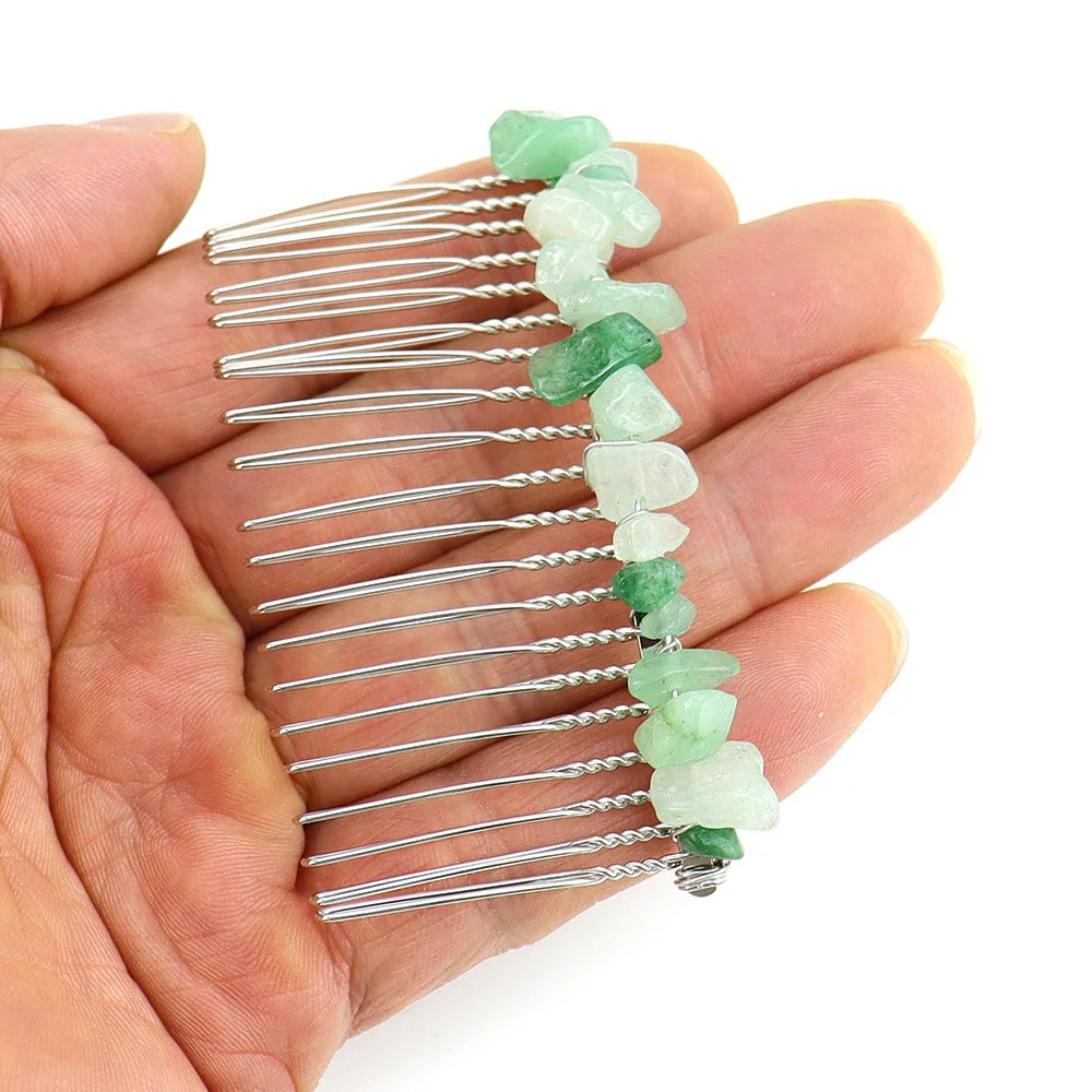 Wholesale New Crystal Wire Wrapped Silver Hairpin Hair Accessory Natural Stone Amethyst Lapis Lazuli Hair Jewelry for Women Gift
