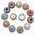Mushroom Shaped Glass Sewing Buttons Rhinestone Decorative Buttons with Shank for Clothes Plating Technique