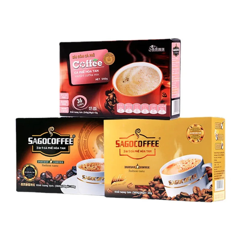 Directly Supplied Vietnam Saigon Coffee Original Flavor 560g 3-in-1 Mellow Instant Chocolate Coffee Manufacturer's Sugar Taste