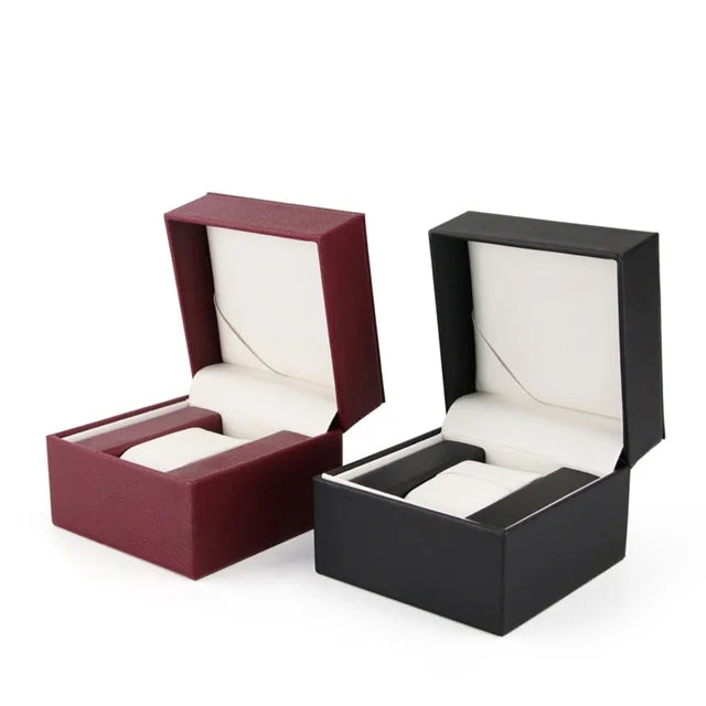Luxury Black Square Leather Watch Box with Wrist for Eco-Friendly Luxury Watch Accessories Packaging