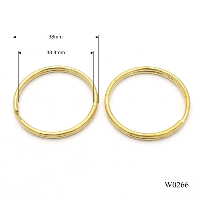 38mm Solid Brass Round Key Split O Ring for Key Chain Accessories
