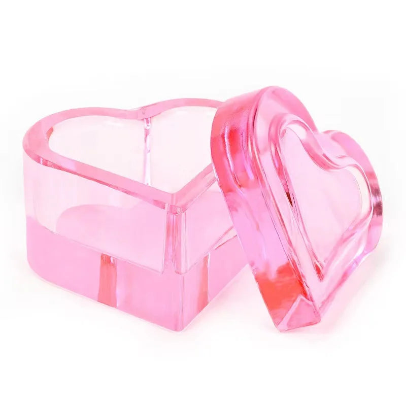 Nail Liquid Cup Monomer Heart Crystal Nail Dappen Dish pink Dappen Dish Nails Glass Dappen Dish with Lid