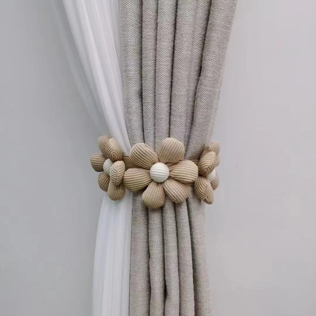 New Style Cute Cartoon Flower Curtain Straps Adjustable Elasticity Lovely Flower Curtain Tie Backs