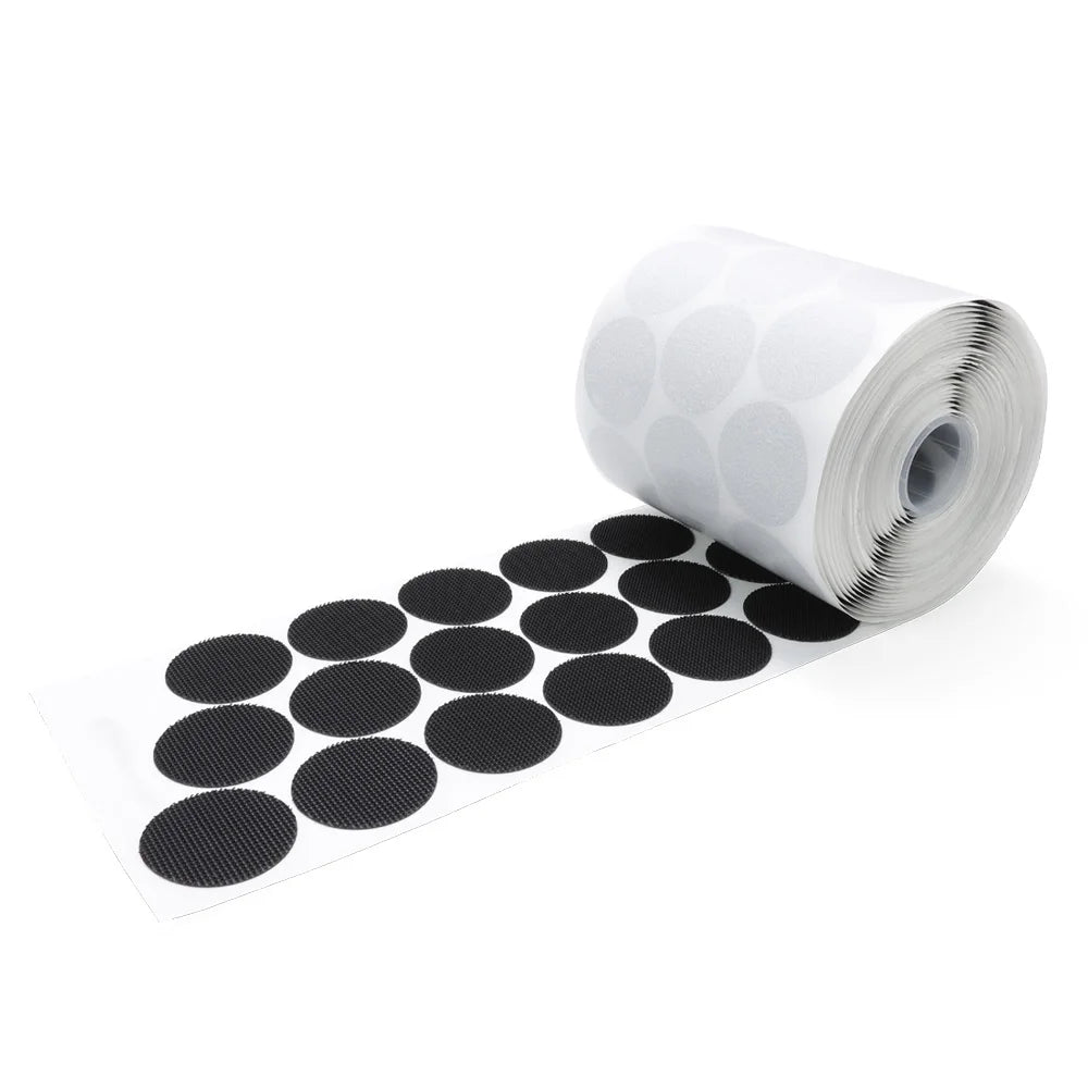 Custom Sticky Back Black Round Hook Loop Injection Fasten Pad Circle Dots Stickers Tapes for Classroom Home Office