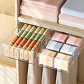 Wholesale Rectangle-Shaped Transparent Plastic Multi-Compartment Wall-Mounted Drawer Detachable Underwear Storage Box Hot Sale