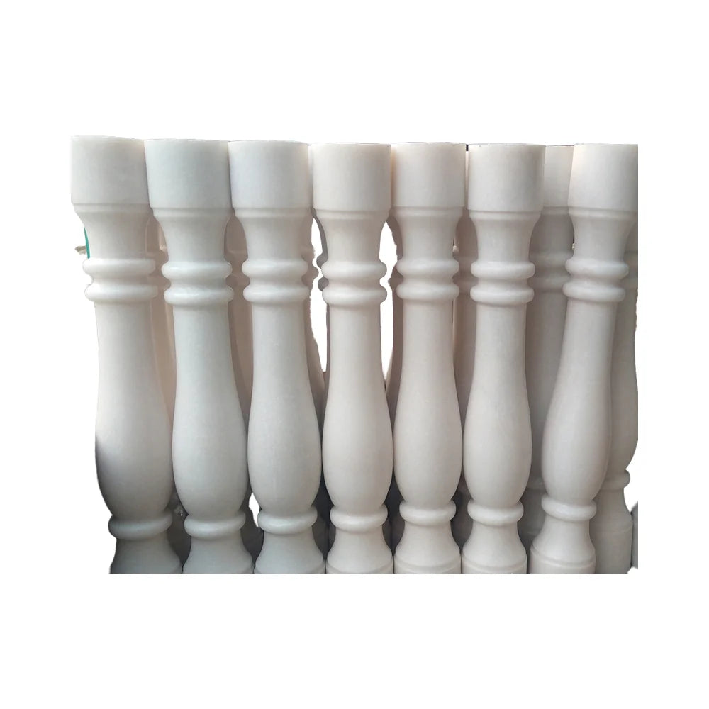 White Marble for Vase Pillar Balcony Railing Natural Stone Carving Staircase Guardrail with 1-Year Warranty