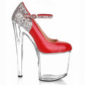 Party 20cm banquet buckle transparent crystal bottom Exotic Dancer fashion women's high heels queen shallow mouth fashion shoes