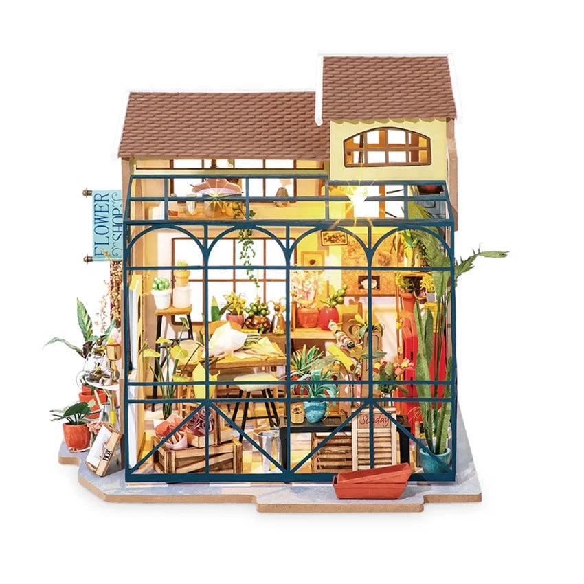 Robotime Rolife Assemble Toys DG145 Emily's Flower Shop 3D Wooden Puzzles DIY Miniature House for Dropshipping
