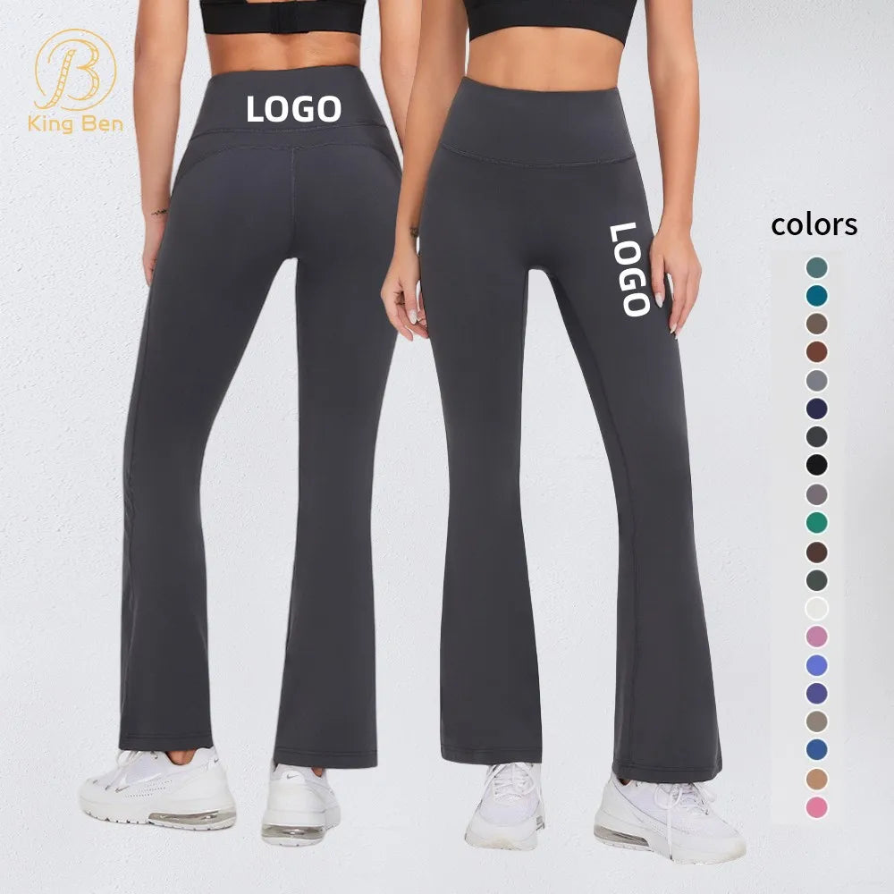 Wholesales Custom Logo Slightly Slimming High Waisted Tummy Control High Stretch Fitness Yoga Legging Running Pants