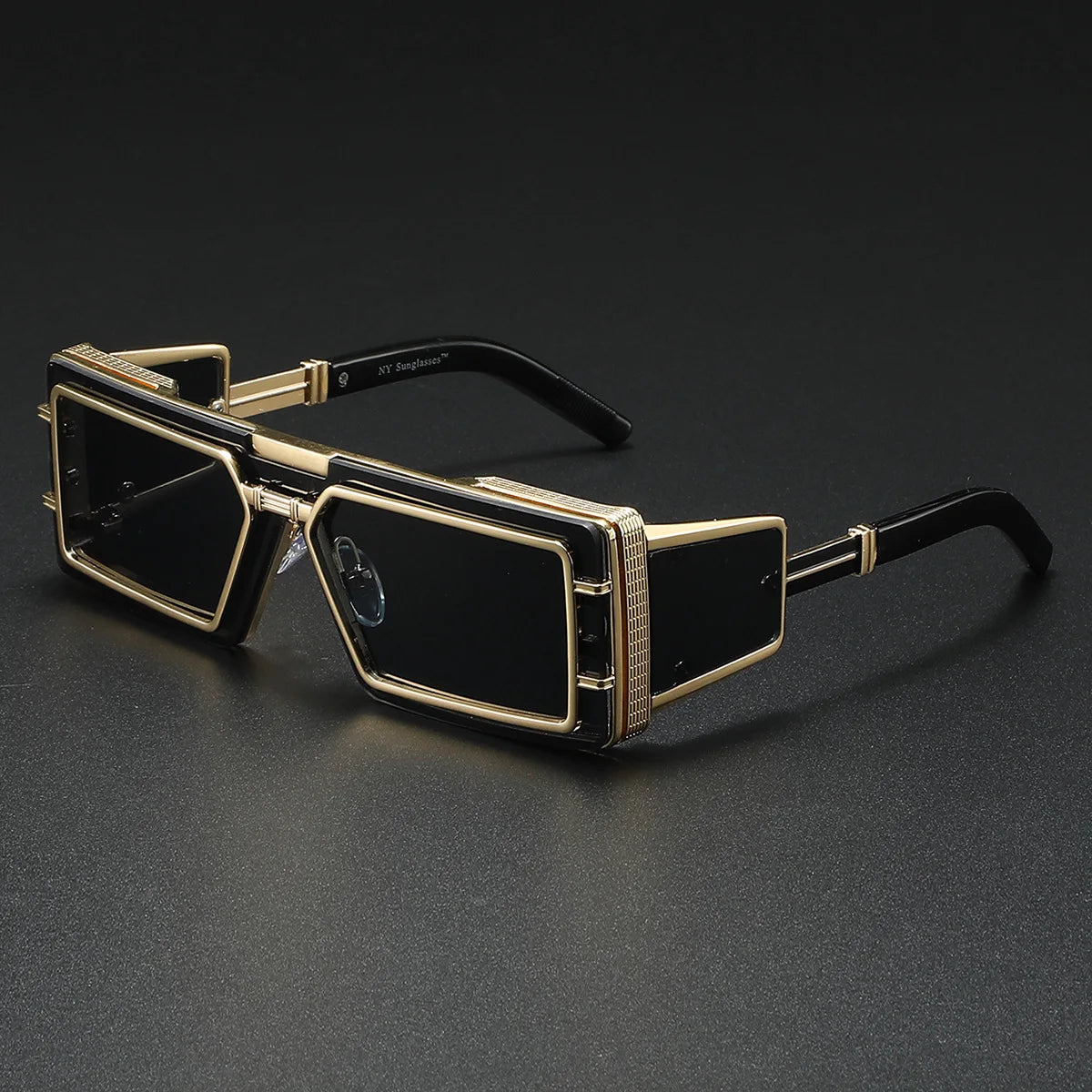 2025 Metal Aviation Multilateral Punk Net Edge Retro Cross-border Trade Men and Women UV protection Sunglasses