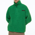 OEM Custom Men's Sherpa Quarter Zip Fleece Pullover 1/4 Zipper Sweatshirts with Embroidered Technics Solid Pattern for Winter