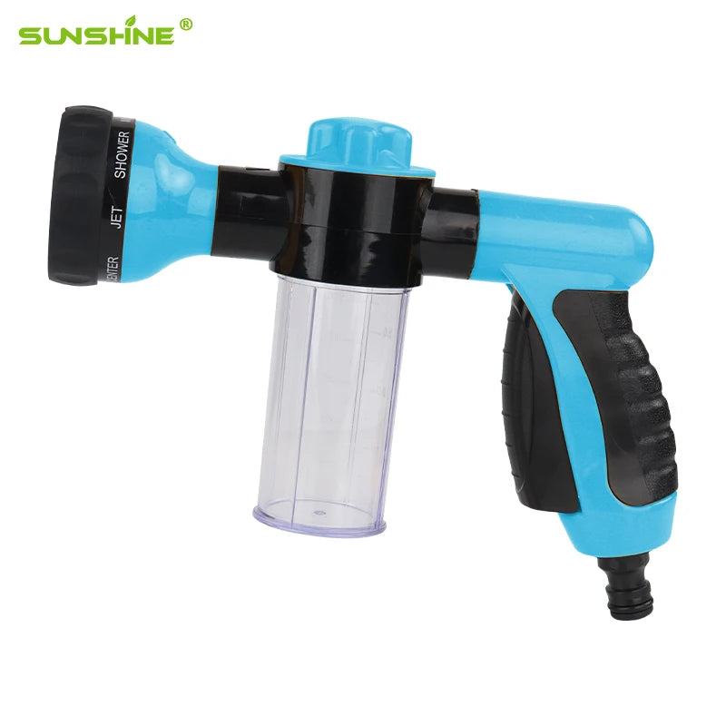 SUNSHINE Hot Selling 8 Watering Pattern Adjustable Nozzle High Pressure  Car Washing Pet Shower Hose Soap Sprayer Nozzle
