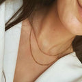 High End Gold Finish Dainty Bead Dainty Layered Necklace Stainless Steel 18K Gold Plated Chain Necklace