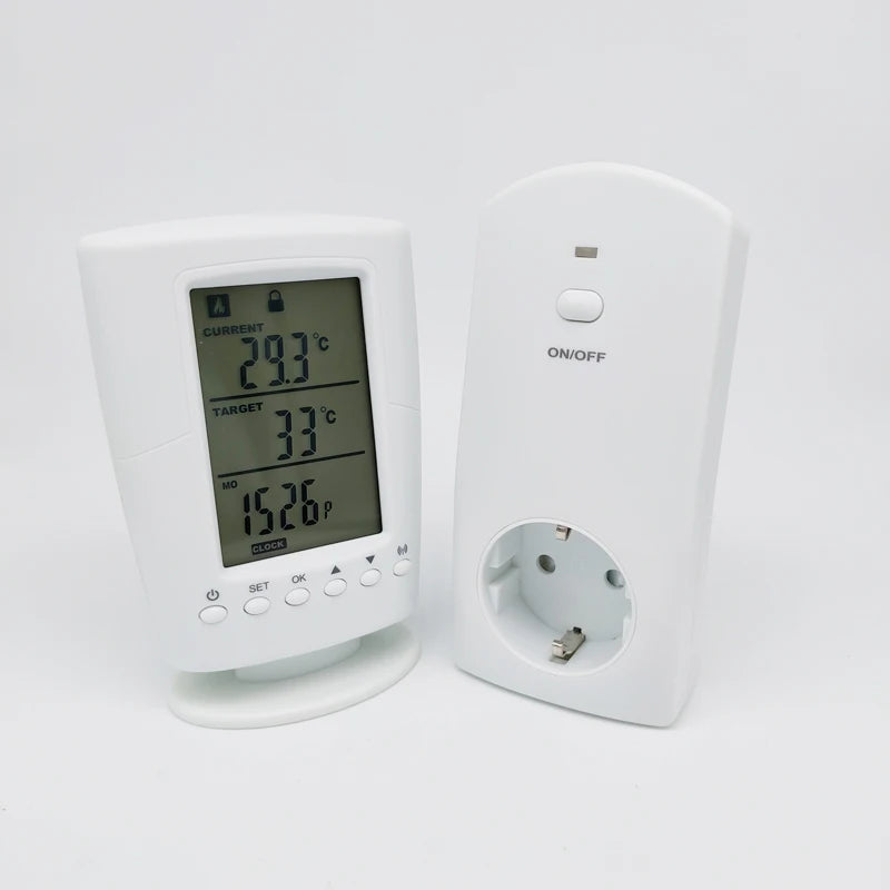 433.92Mhz Wireless Thermostat Control With Plug in Outlet and Remote Controller